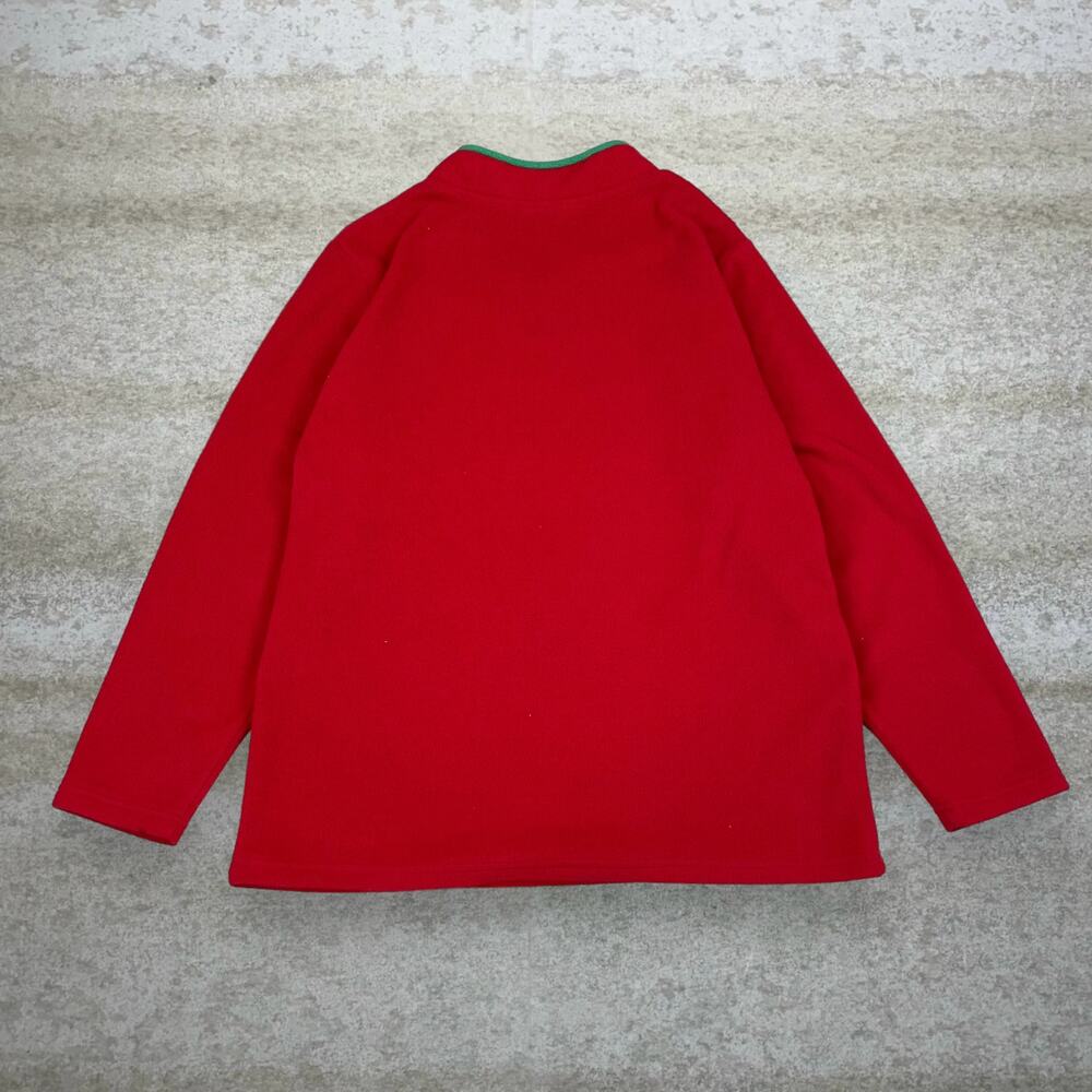 Vintage Y2K Christmas Sweatshirt Womens L Crimson Red Fleece Snowman - Picture 2 of 3